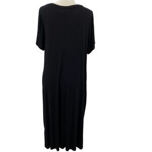 Lane Bryant Plus Size 14/16 Black Knit Midi Dress Short Sleeve Casual Whimsigoth